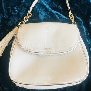 White Leather Calvin Klein Shoulder Bag